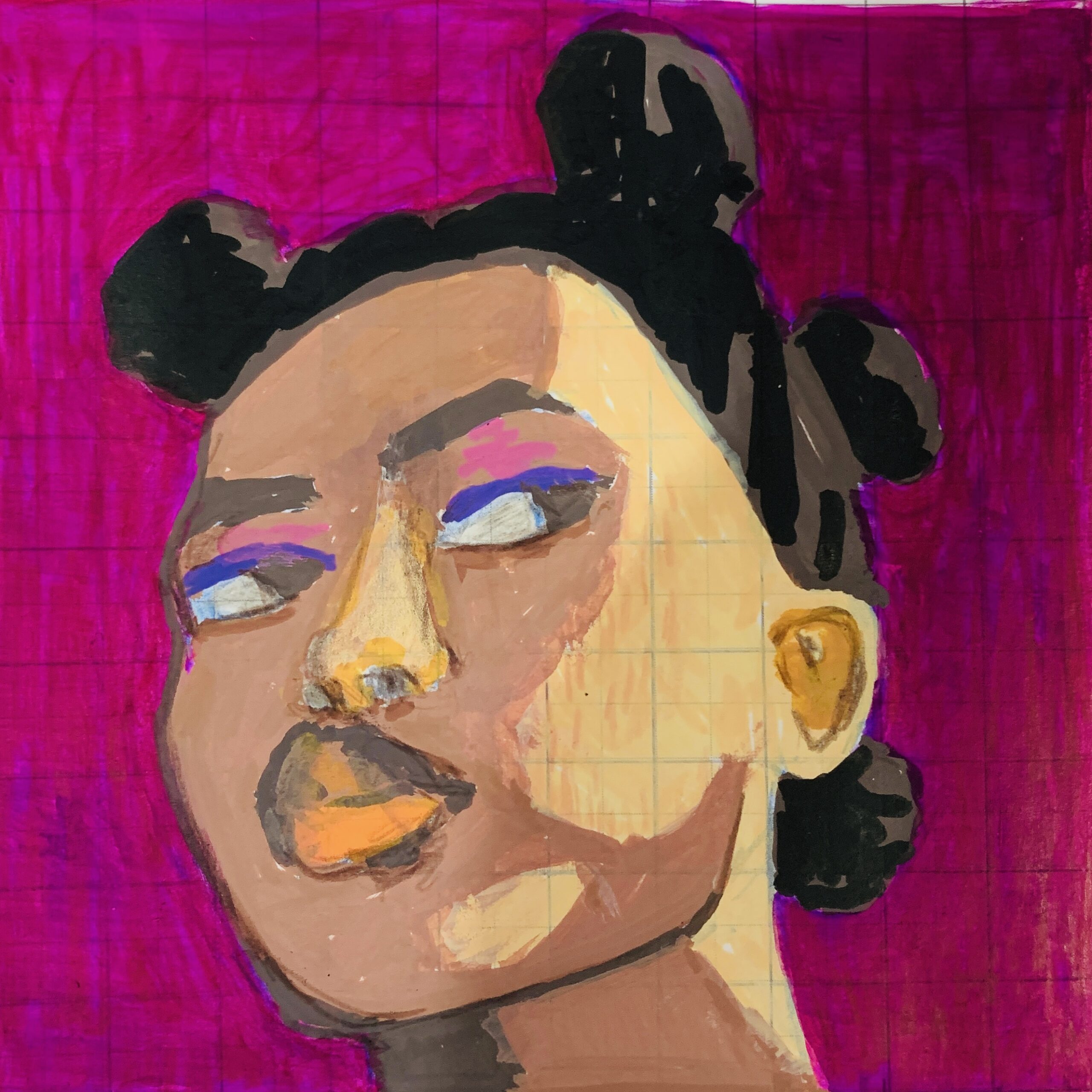 Exploring Light and Shadow on a Face: Painting with Flat Colors